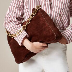 J. Crew Berkeley chainlink shoulder bag in suede